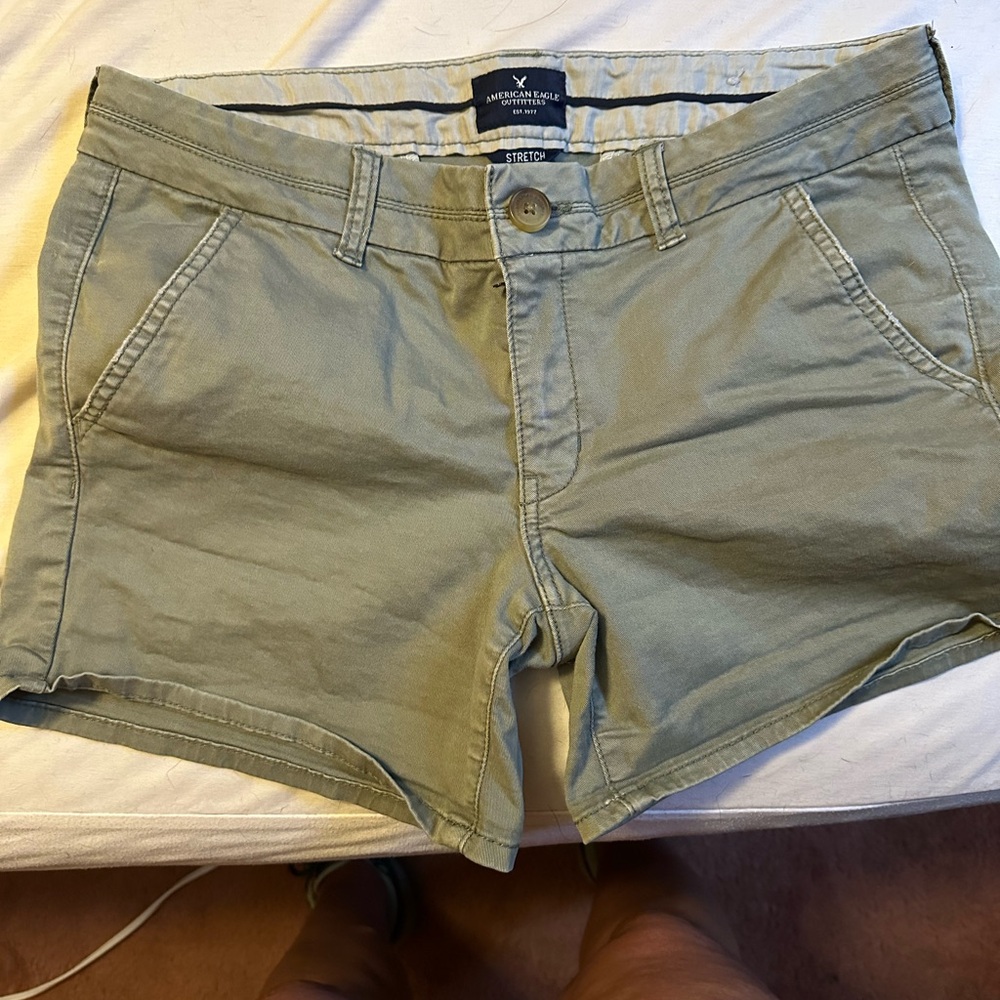American Eagle By Payless Green Cargo Shorts Lightweight Casual